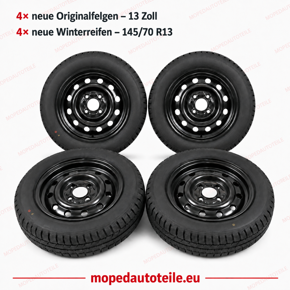 Ensemble de 4 jantes d'origine neuves + 4 pneus d'hiver neufs 13 pouces Ligier Microcar