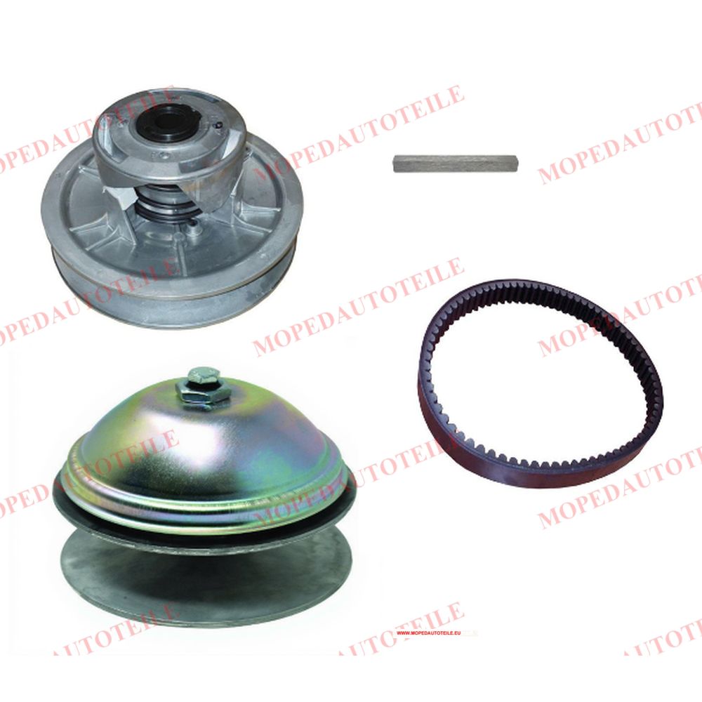 Kit variateur moteur + variateur de boîte de vitesses + courroie d'entraînement (040/2167) + clavette, Chatenet (CH26/CH32/CH40)